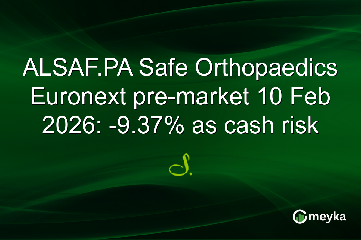 ALSAF.PA Safe Orthopaedics Euronext pre-market 10 Feb 2026: -9.37% as cash risk