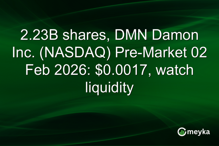 2.23B shares, DMN Damon Inc. (NASDAQ) Pre-Market 02 Feb 2026: $0.0017, watch liquidity