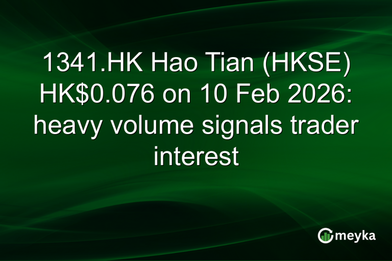 1341.HK Hao Tian (HKSE) HK$0.076 on 10 Feb 2026: heavy volume signals trader interest