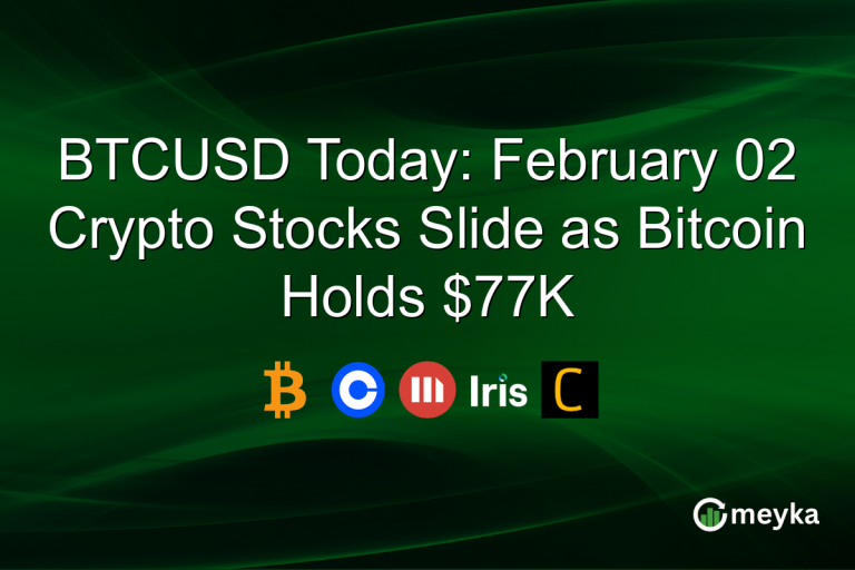 BTCUSD Today: February 02 Crypto Stocks Slide as Bitcoin Holds $77K