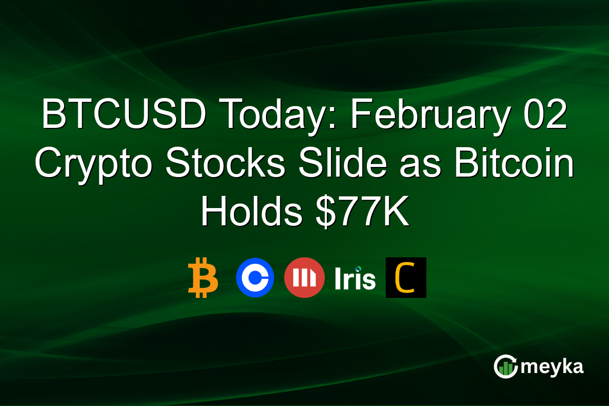 BTCUSD Today: February 02 Crypto Stocks Slide as Bitcoin Holds $77K