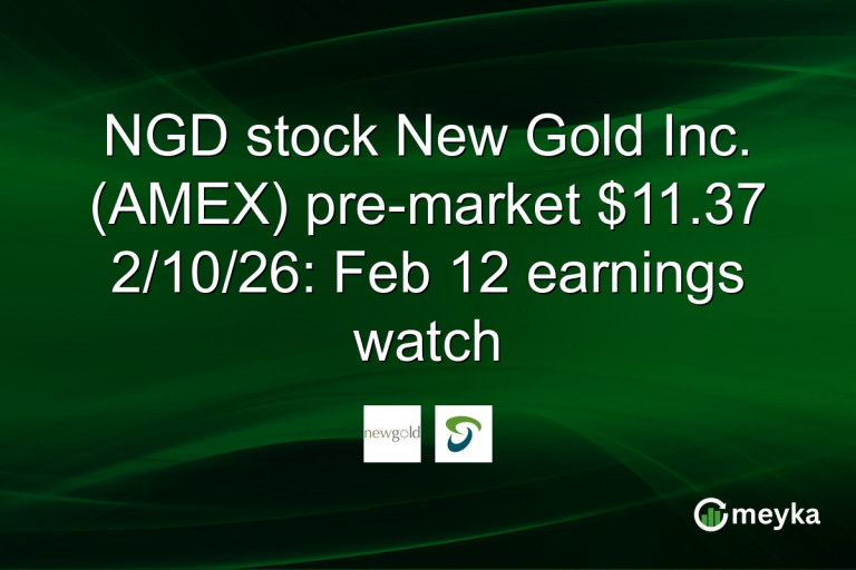 NGD stock New Gold Inc. (AMEX) pre-market $11.37 2/10/26: Feb 12 earnings watch