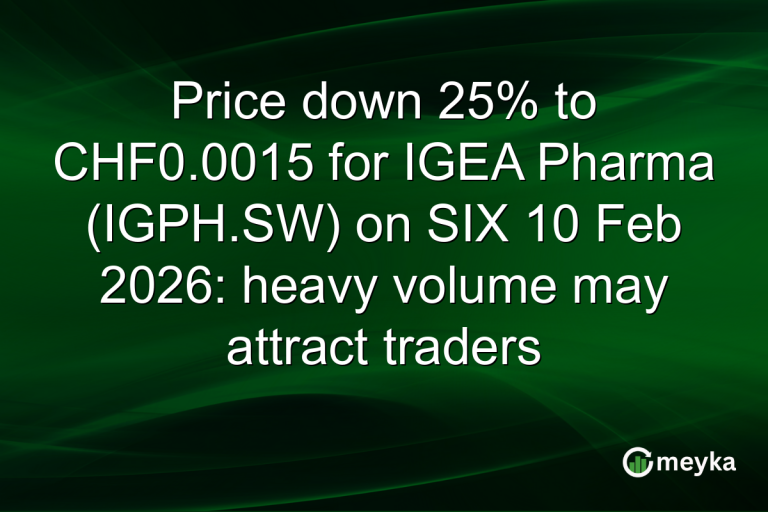 Price down 25% to CHF0.0015 for IGEA Pharma (IGPH.SW) on SIX 10 Feb 2026: heavy volume may attract traders