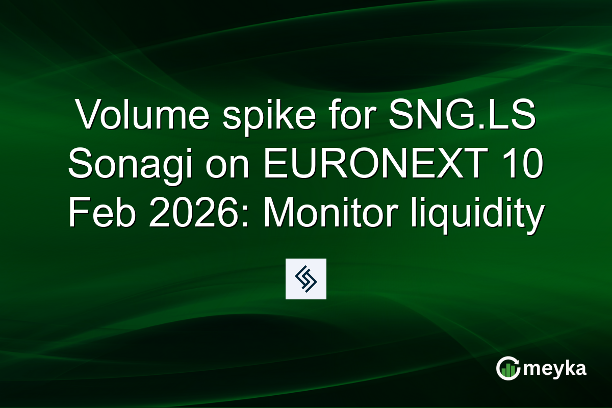 Volume spike for SNG.LS Sonagi on EURONEXT 10 Feb 2026: Monitor liquidity