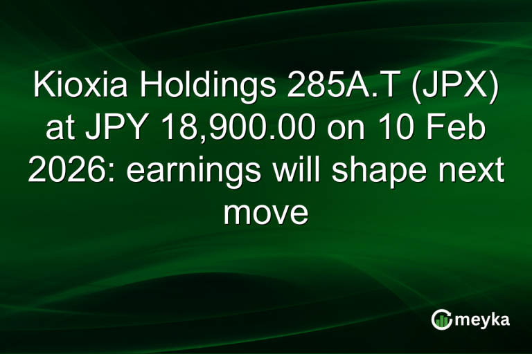Kioxia Holdings 285A.T (JPX) at JPY 18,900.00 on 10 Feb 2026: earnings will shape next move