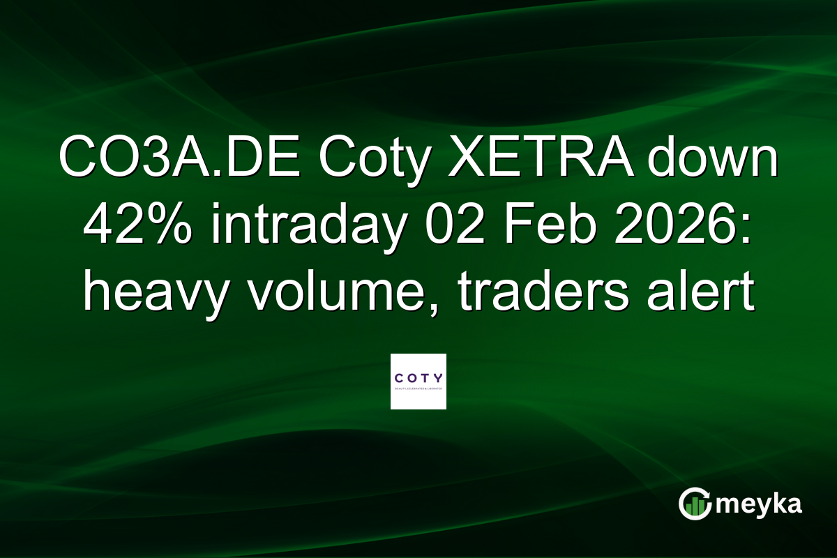 CO3A.DE Coty XETRA down 42% intraday 02 Feb 2026: heavy volume, traders alert