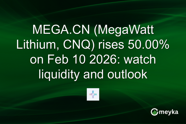 MEGA.CN (MegaWatt Lithium, CNQ) rises 50.00% on Feb 10 2026: watch liquidity and outlook