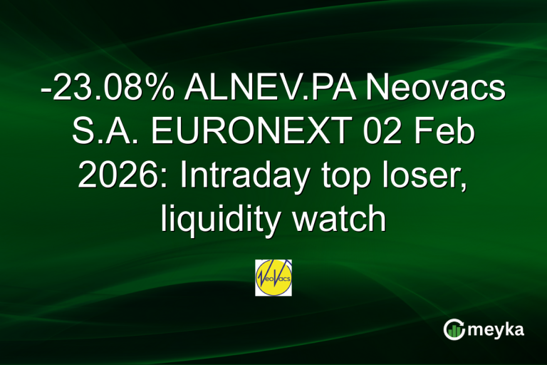 -23.08% ALNEV.PA Neovacs S.A. EURONEXT 02 Feb 2026: Intraday top loser, liquidity watch