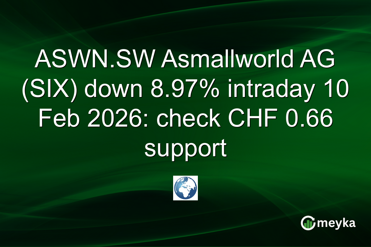 ASWN.SW Asmallworld AG (SIX) down 8.97% intraday 10 Feb 2026: check CHF 0.66 support