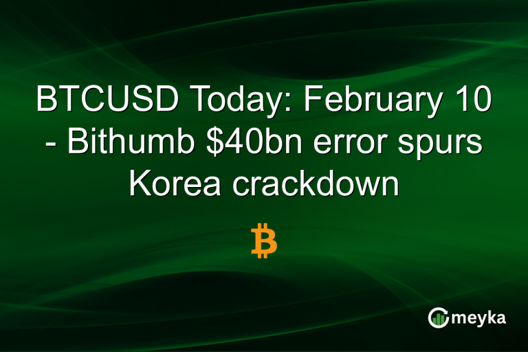 BTCUSD Today: February 10 - Bithumb $40bn error spurs Korea crackdown