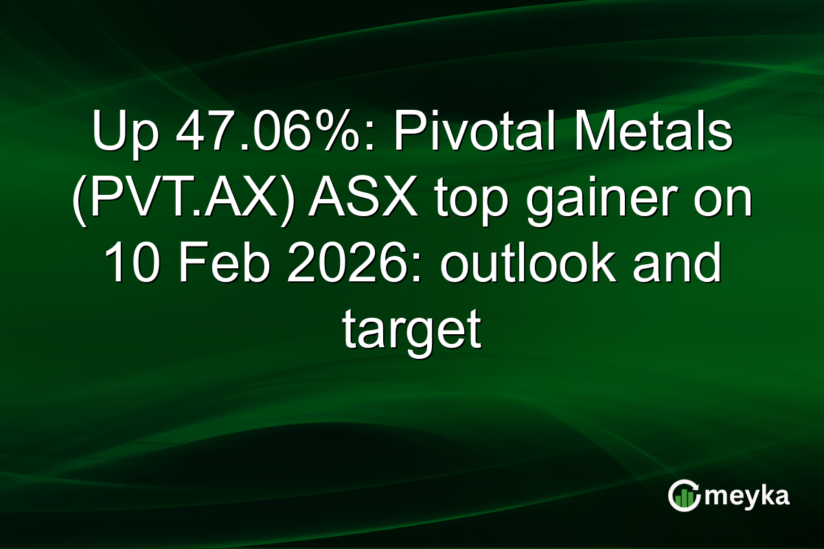 Up 47.06%: Pivotal Metals (PVT.AX) ASX top gainer on 10 Feb 2026: outlook and target