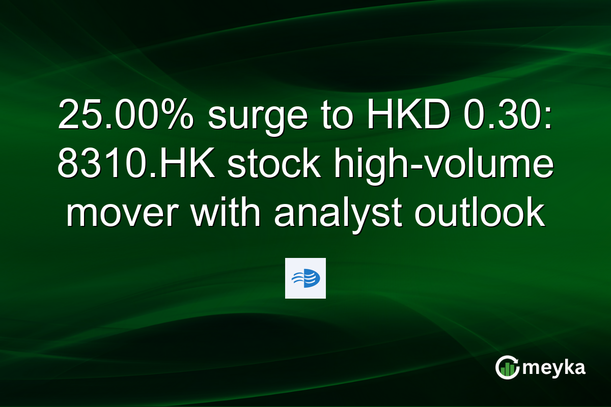 25.00% surge to HKD 0.30: 8310.HK stock high-volume mover with analyst outlook