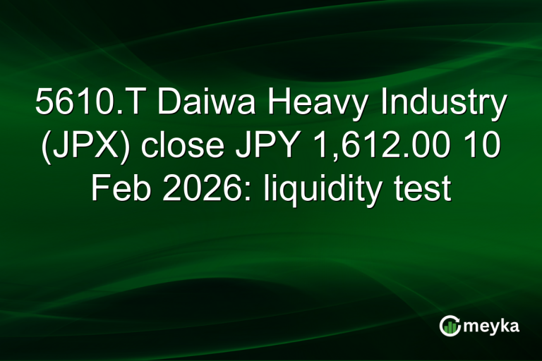 5610.T Daiwa Heavy Industry (JPX) close JPY 1,612.00 10 Feb 2026: liquidity test
