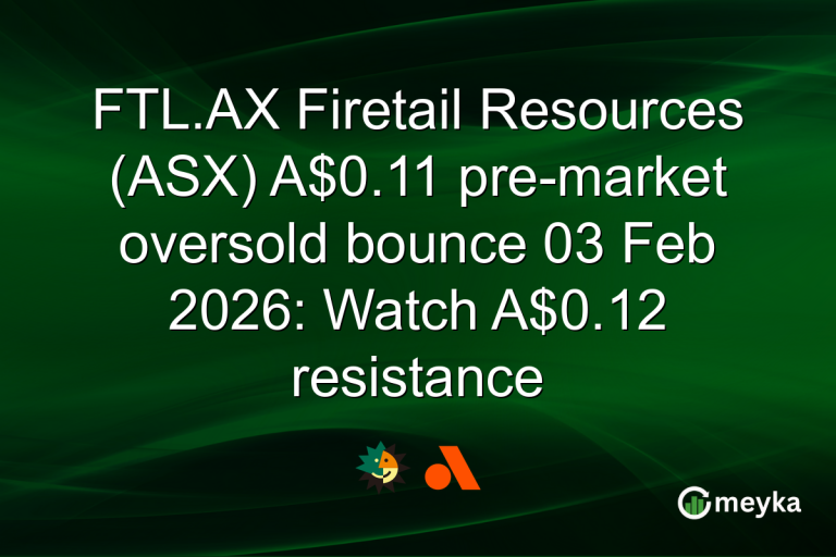 FTL.AX Firetail Resources (ASX) A$0.11 pre-market oversold bounce 03 Feb 2026: Watch A$0.12 resistance