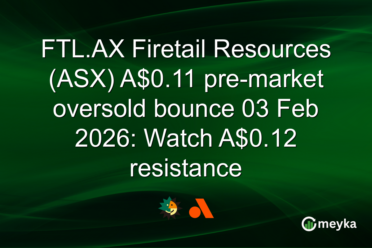 FTL.AX Firetail Resources (ASX) A$0.11 pre-market oversold bounce 03 Feb 2026: Watch A$0.12 resistance