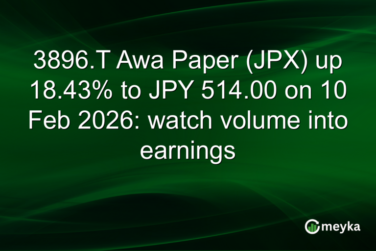 3896.T Awa Paper (JPX) up 18.43% to JPY 514.00 on 10 Feb 2026: watch volume into earnings