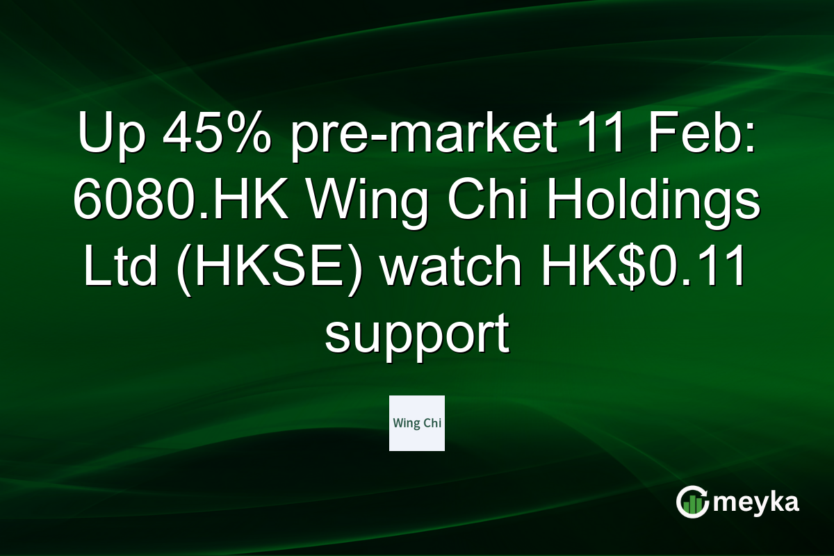 Up 45% pre-market 11 Feb: 6080.HK Wing Chi Holdings Ltd (HKSE) watch HK$0.11 support