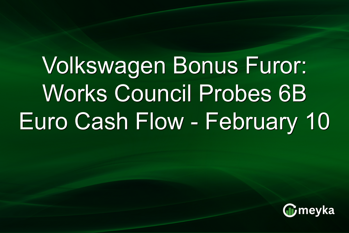 Volkswagen Bonus Furor: Works Council Probes 6B Euro Cash Flow - February 10
