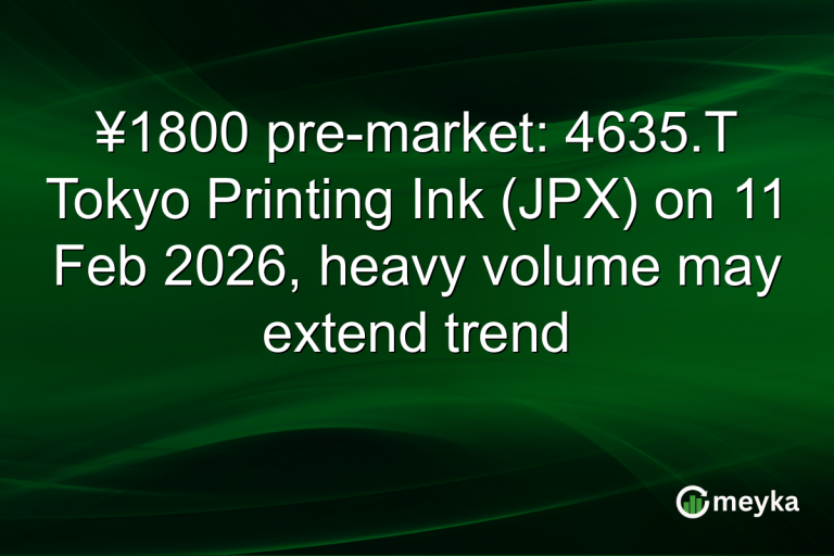 ¥1800 pre-market: 4635.T Tokyo Printing Ink (JPX) on 11 Feb 2026, heavy volume may extend trend