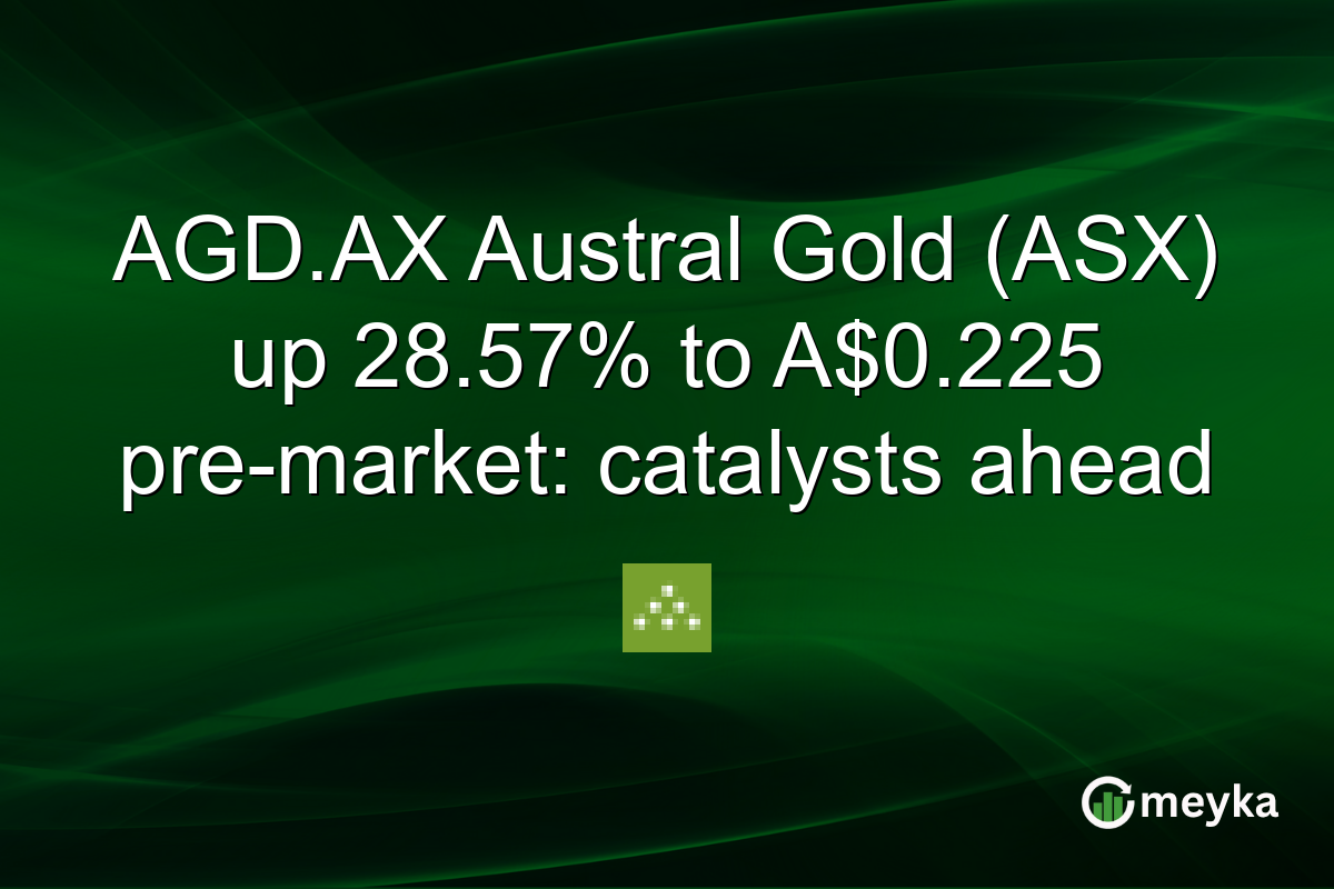 AGD.AX Austral Gold (ASX) up 28.57% to A$0.225 pre-market: catalysts ahead