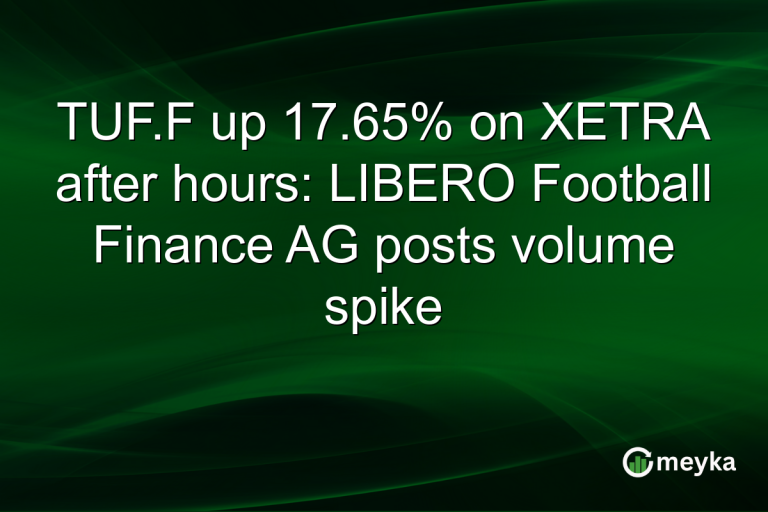 TUF.F up 17.65% on XETRA after hours: LIBERO Football Finance AG posts volume spike