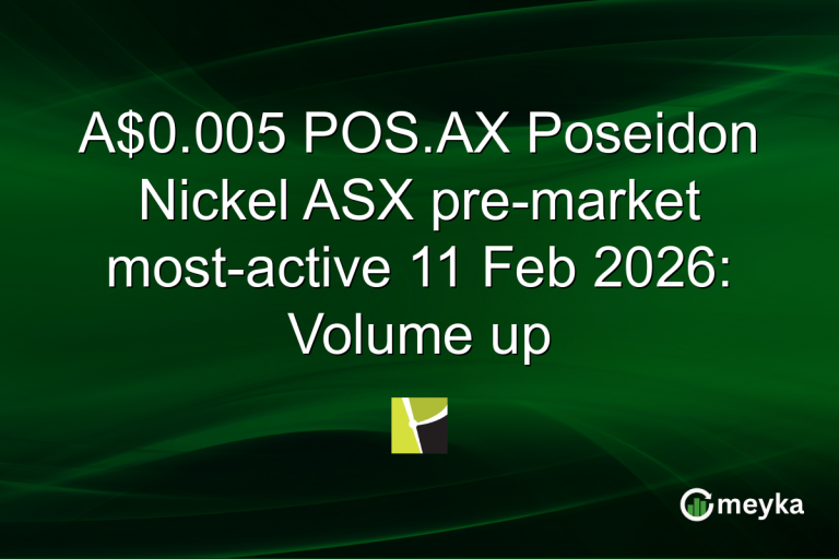 A$0.005 POS.AX Poseidon Nickel ASX pre-market most-active 11 Feb 2026: Volume up