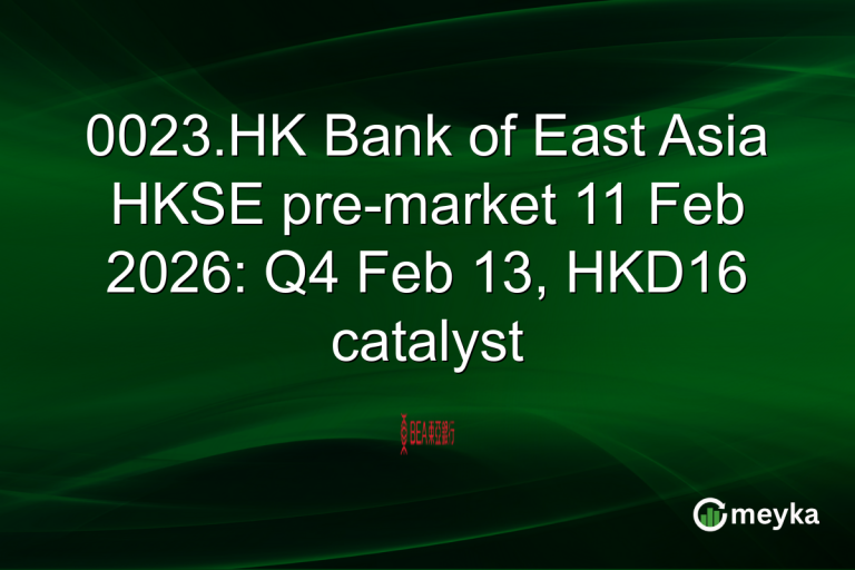 0023.HK Bank of East Asia HKSE pre-market 11 Feb 2026: Q4 Feb 13, HKD16 catalyst
