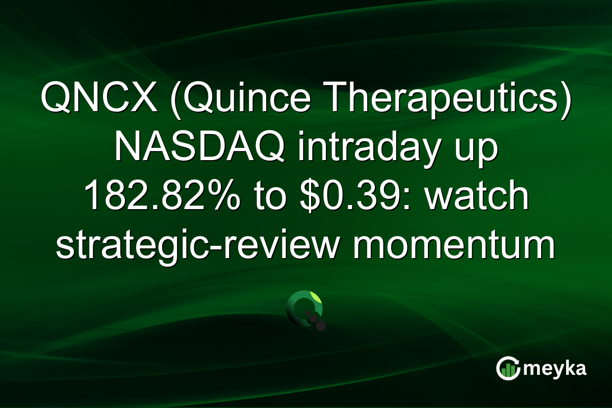 QNCX (Quince Therapeutics) NASDAQ intraday up 182.82% to $0.39: watch strategic-review momentum
