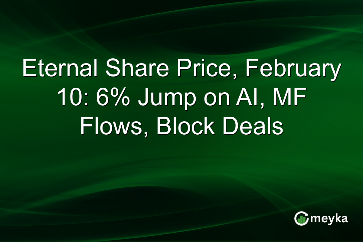Eternal Share Price, February 10: 6% Jump on AI, MF Flows, Block Deals