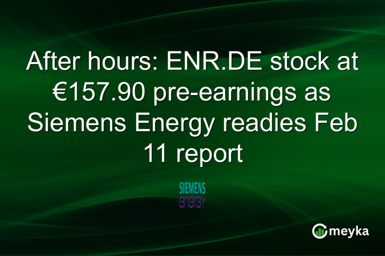 After hours: ENR.DE stock at €157.90 pre-earnings as Siemens Energy readies Feb 11 report