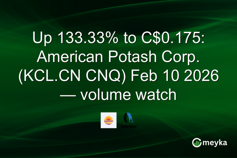 Up 133.33% to C$0.175: American Potash Corp. (KCL.CN CNQ) Feb 10 2026 — volume watch