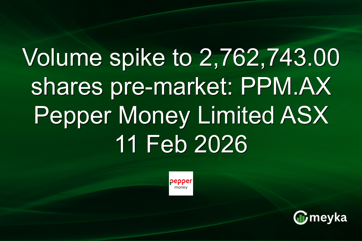 Volume spike to 2,762,743.00 shares pre-market: PPM.AX Pepper Money Limited ASX 11 Feb 2026