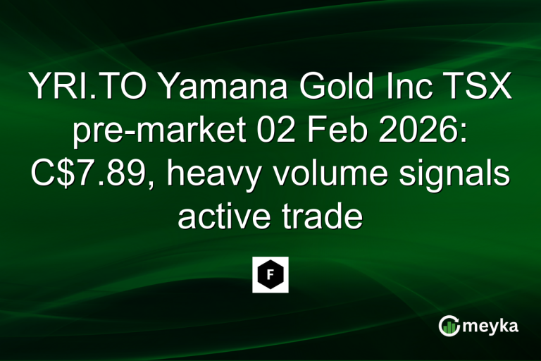 YRI.TO Yamana Gold Inc TSX pre-market 02 Feb 2026: C$7.89, heavy volume signals active trade