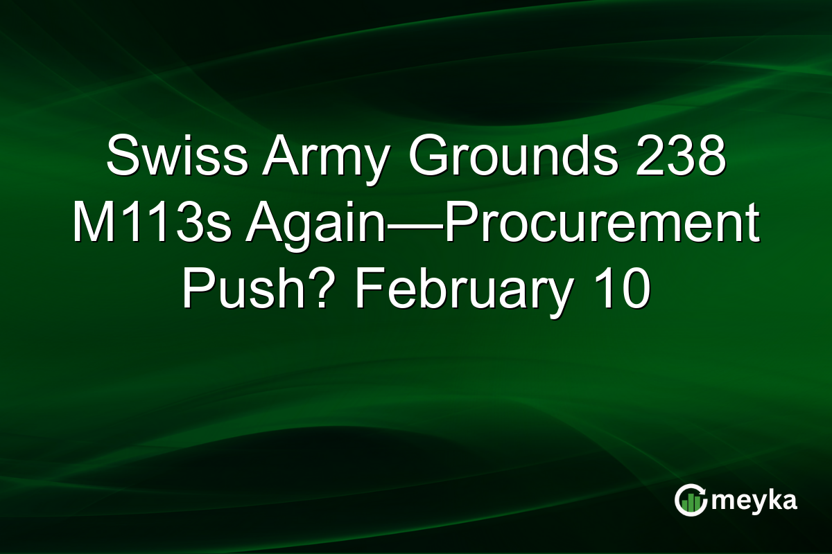 Swiss Army Grounds 238 M113s Again—Procurement Push? February 10