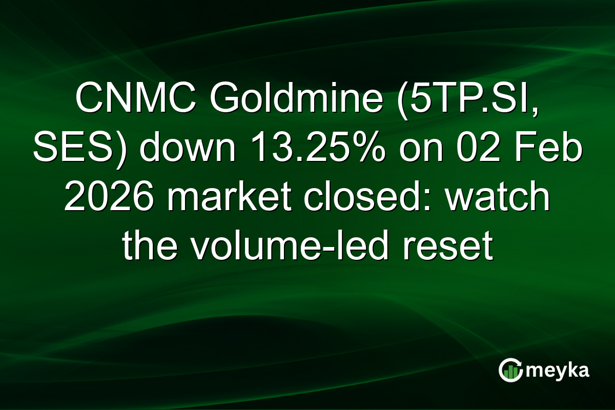 CNMC Goldmine (5TP.SI, SES) down 13.25% on 02 Feb 2026 market closed: watch the volume-led reset