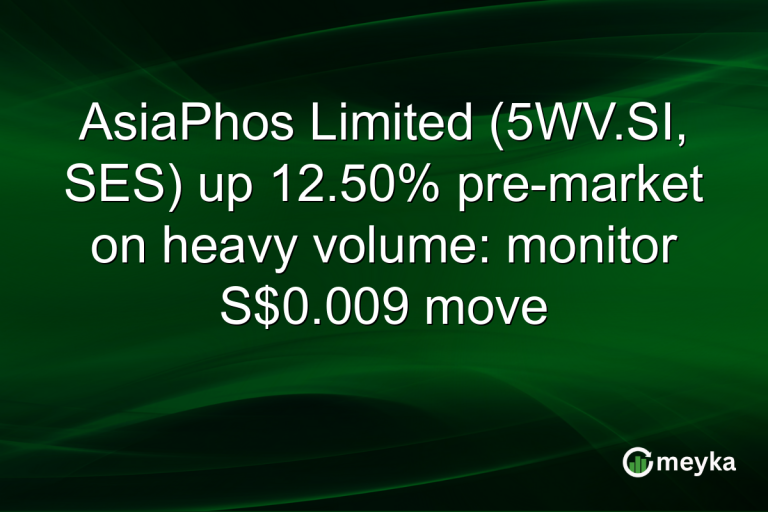 AsiaPhos Limited (5WV.SI, SES) up 12.50% pre-market on heavy volume: monitor S$0.009 move