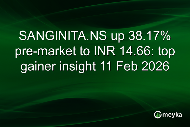 SANGINITA.NS up 38.17% pre-market to INR 14.66: top gainer insight 11 Feb 2026