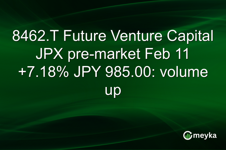 8462.T Future Venture Capital JPX pre-market Feb 11 +7.18% JPY 985.00: volume up