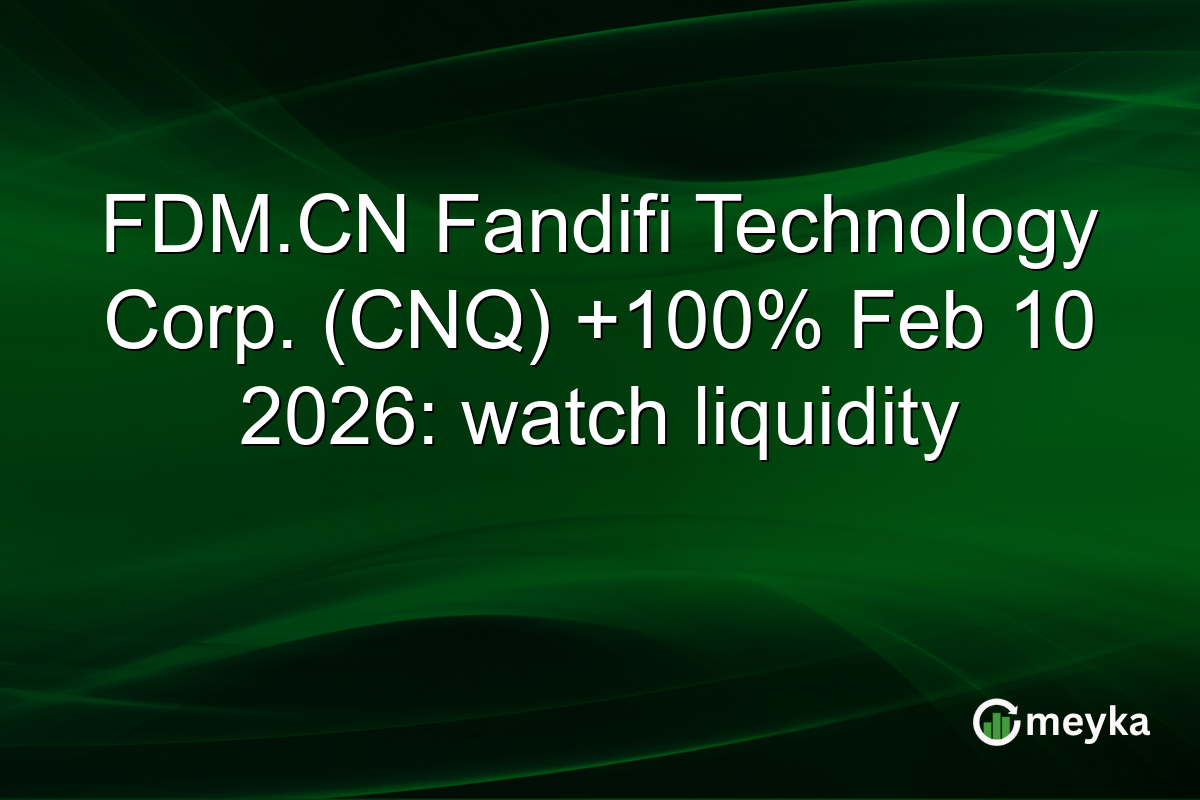 FDM.CN Fandifi Technology Corp. (CNQ) +100% Feb 10 2026: watch liquidity