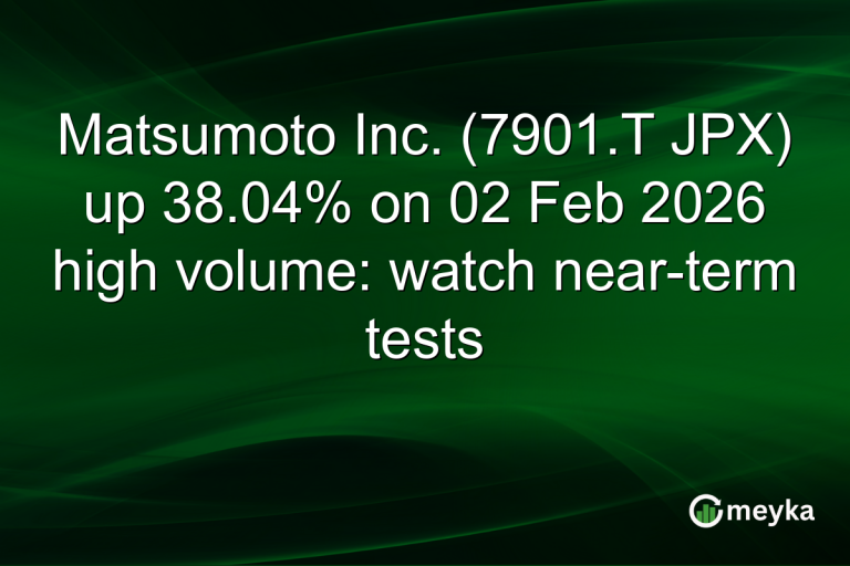 Matsumoto Inc. (7901.T JPX) up 38.04% on 02 Feb 2026 high volume: watch near-term tests