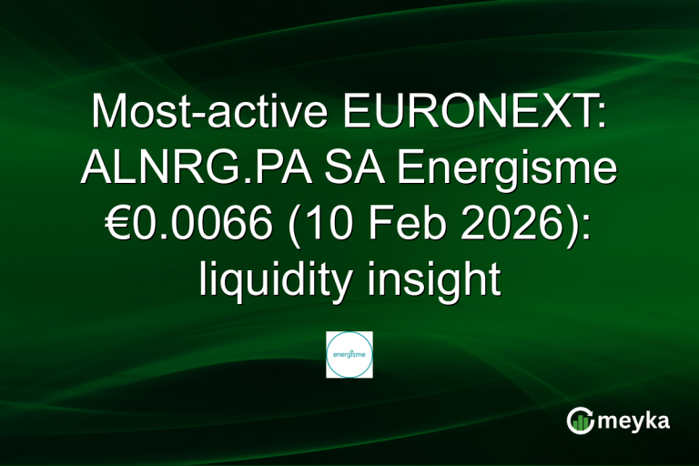 Most-active EURONEXT: ALNRG.PA SA Energisme €0.0066 (10 Feb 2026): liquidity insight
