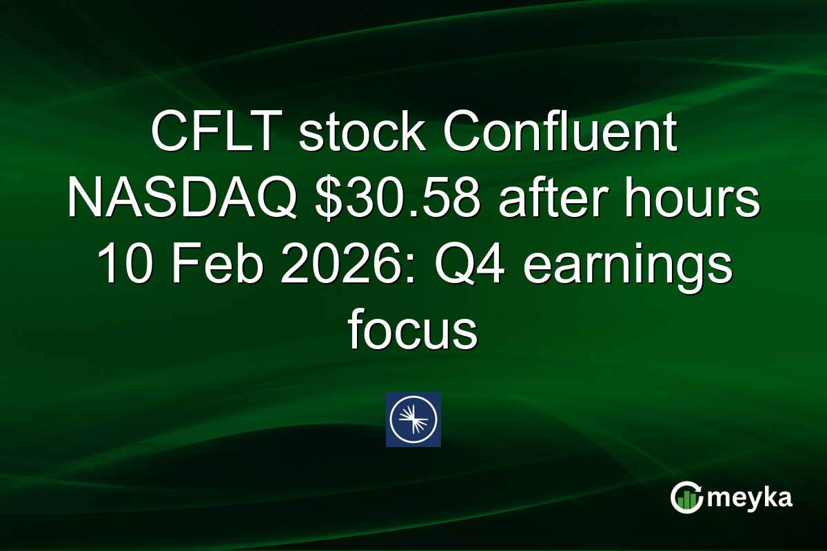 CFLT stock Confluent NASDAQ $30.58 after hours 10 Feb 2026: Q4 earnings focus