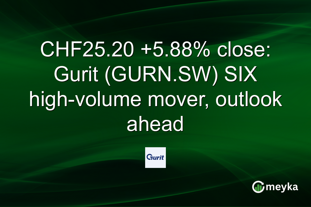 CHF25.20 +5.88% close: Gurit (GURN.SW) SIX high-volume mover, outlook ahead