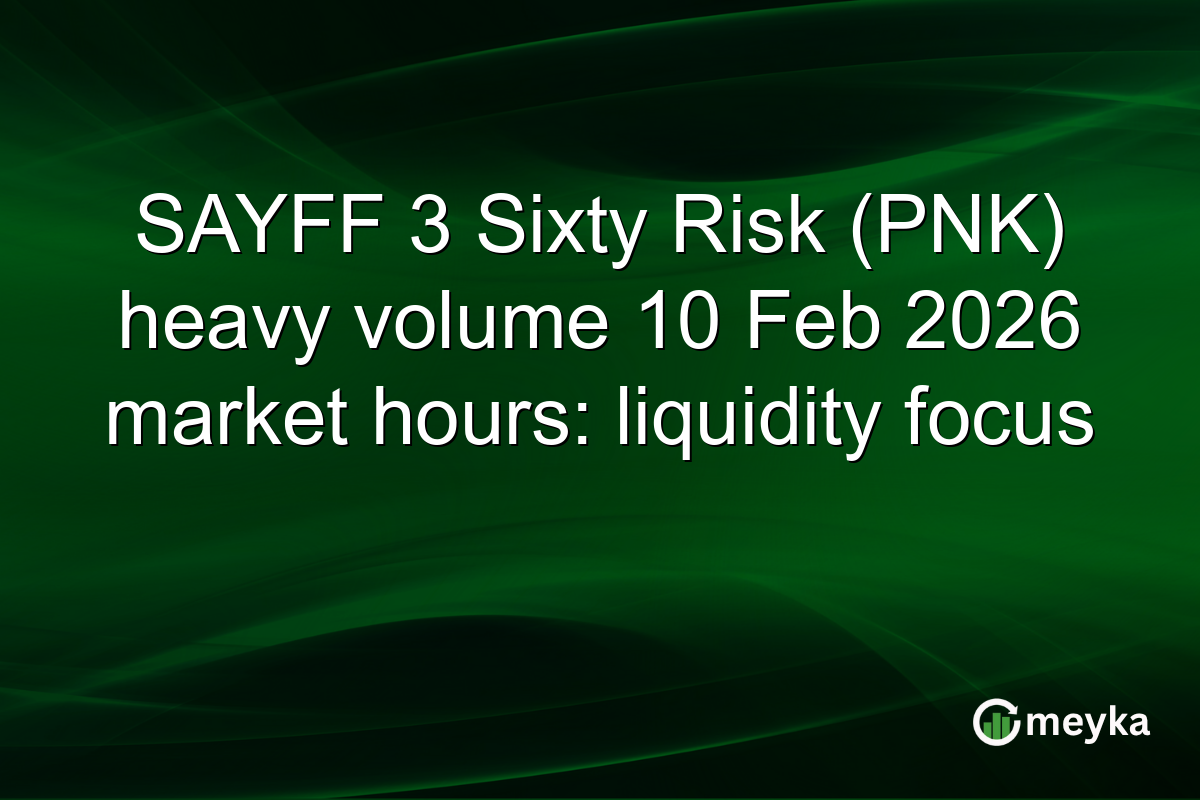 SAYFF 3 Sixty Risk (PNK) heavy volume 10 Feb 2026 market hours: liquidity focus