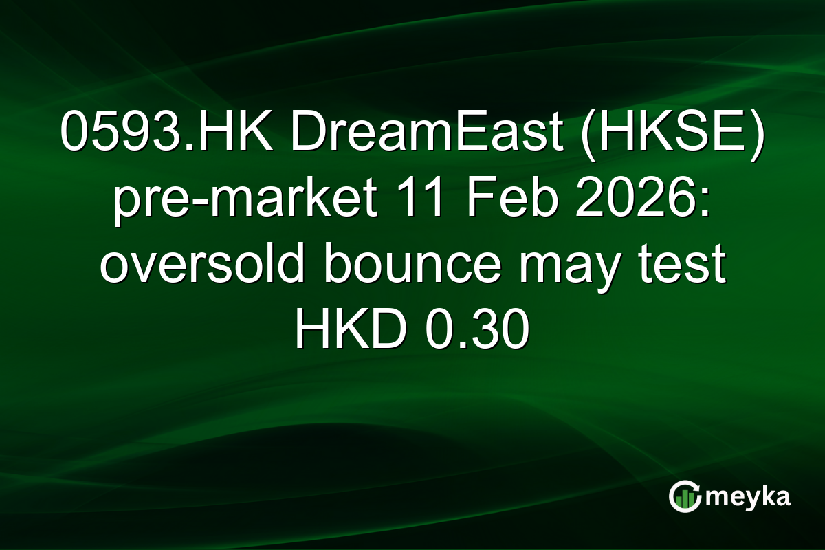0593.HK DreamEast (HKSE) pre-market 11 Feb 2026: oversold bounce may test HKD 0.30
