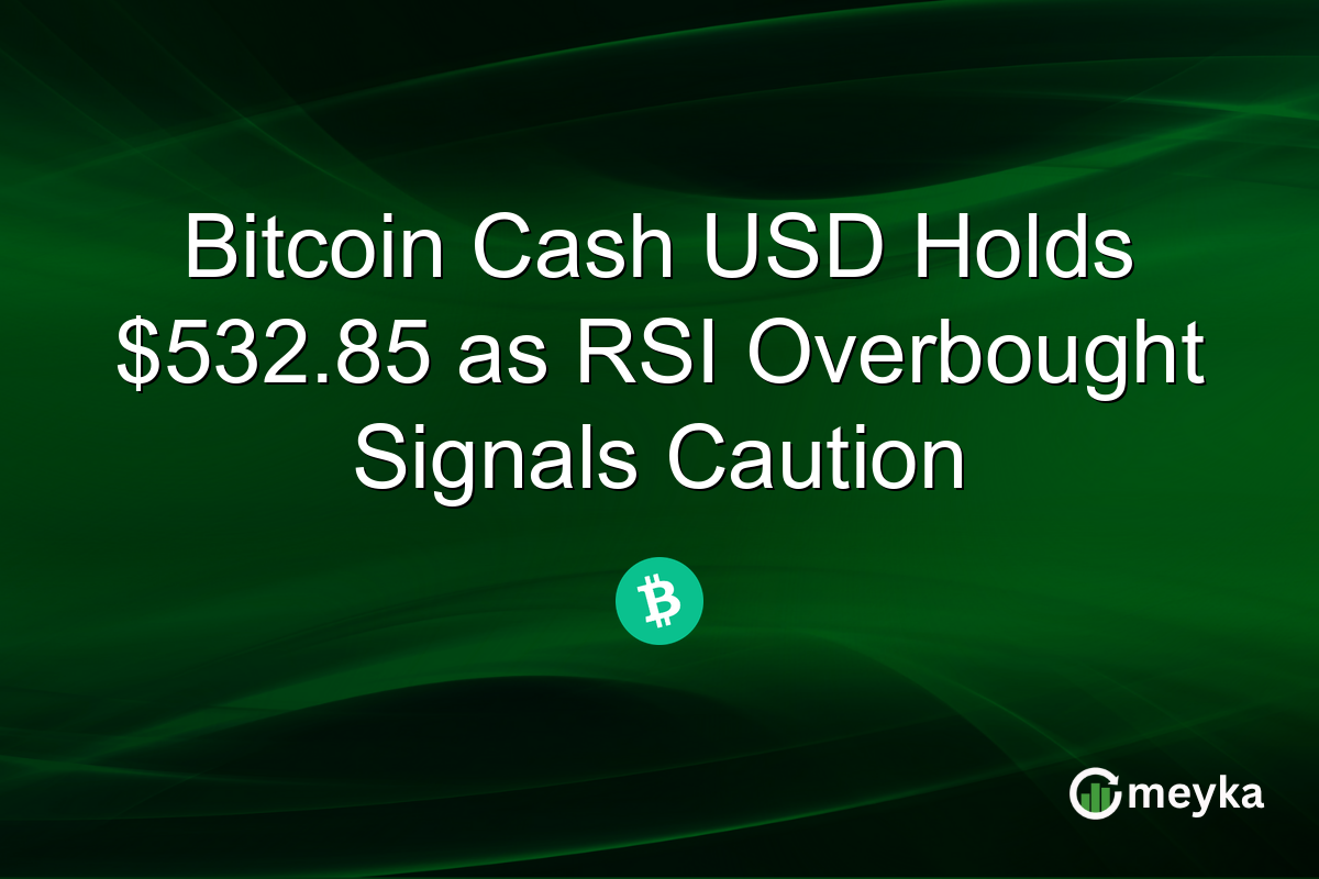 Bitcoin Cash USD Holds $532.85 as RSI Overbought Signals Caution