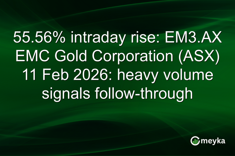 55.56% intraday rise: EM3.AX EMC Gold Corporation (ASX) 11 Feb 2026: heavy volume signals follow-through