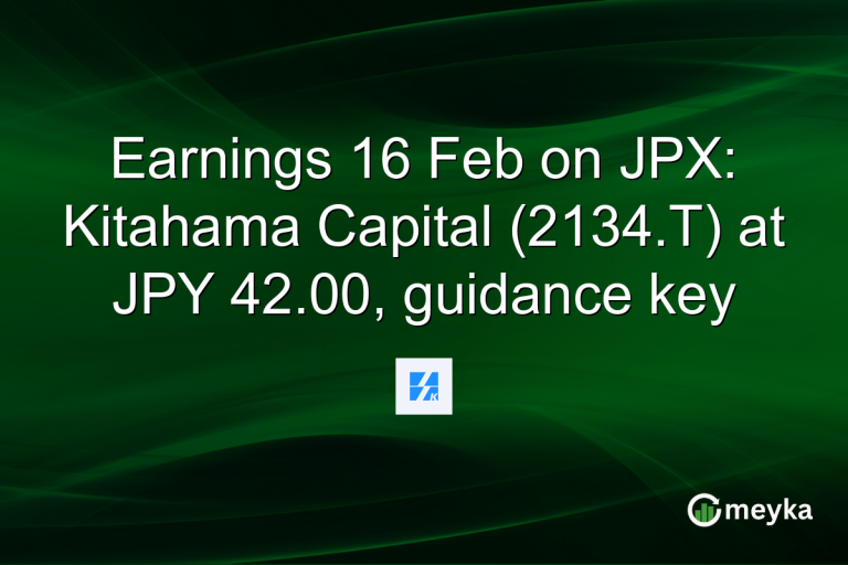 Earnings 16 Feb on JPX: Kitahama Capital (2134.T) at JPY 42.00, guidance key
