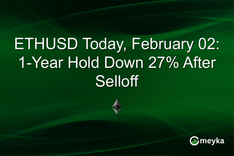 ETHUSD Today, February 02: 1-Year Hold Down 27% After Selloff