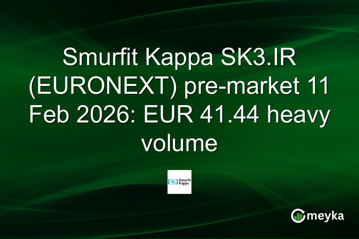 Smurfit Kappa SK3.IR (EURONEXT) pre-market 11 Feb 2026: EUR 41.44 heavy volume